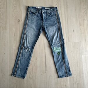 Pilcro and the Letterpress Anthropologie Slim Boyfriend Light Blue Jeans